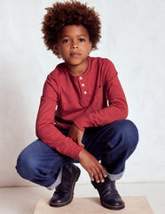 Boden Everyday Henley T-shirt - Pomegranate red
