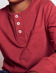 Boden Everyday Henley T-shirt - Pomegranate red