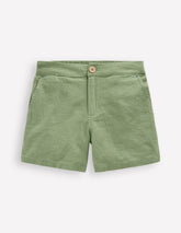 Boden Cotton Linen Shorts - Newt Green