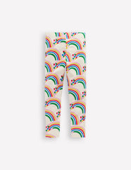 Boden Fun Leggings - Oatmeal Marl Rainbow Hearts