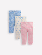 Boden 3 Pack Pointelle Leggings - Ditsy / Bows