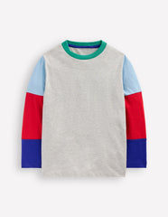 Boden Long Sleeve Hotchpotch T-shirt - Grey
