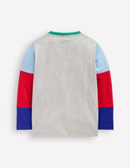 Boden Long Sleeve Hotchpotch T-shirt - Grey