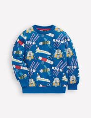 Boden Everyday Printed Sweatshirt - Kingfisher Blue Satellites