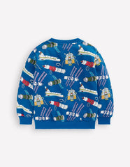 Boden Everyday Printed Sweatshirt - Kingfisher Blue Satellites
