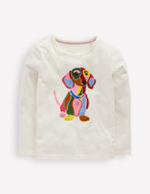 Boden Long Sleeve Bouclé T-shirt - Soft Ivory Dog