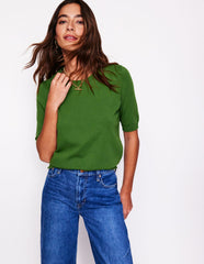 Boden Emilia Cotton Crew T-shirt - Promenade Green