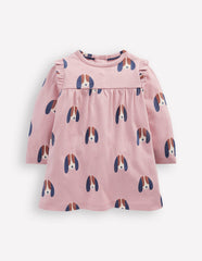 Boden Printed Jersey Dress - Rose Pink Dogs