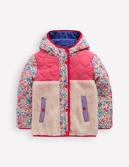 Boden Janie Borg Mix Jacket - Rose Pink Flowerbed