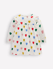 Boden Printed Jersey Dress - Rainbow Hearts