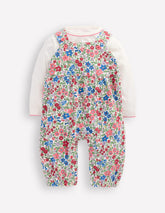 Boden Jersey Overalls Set - Rose Pink Flowerbed