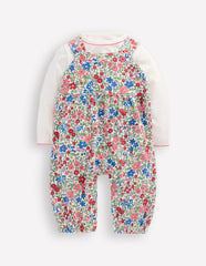 Boden Jersey Overalls Set - Rose Pink Flowerbed