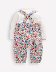Boden Jersey Overalls Set - Rose Pink Flowerbed