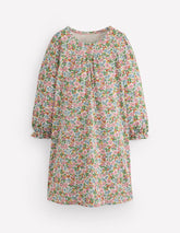 Boden Printed Long Sleeve Nightie - Coconut Milk Berry Floral
