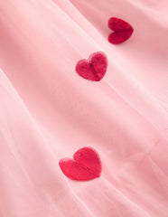 Boden Tiered Tulle Dress - Chalk Pink Hearts