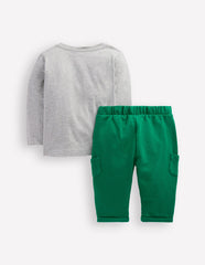 Boden Jersey Overalls Play Set - Grey Tractor