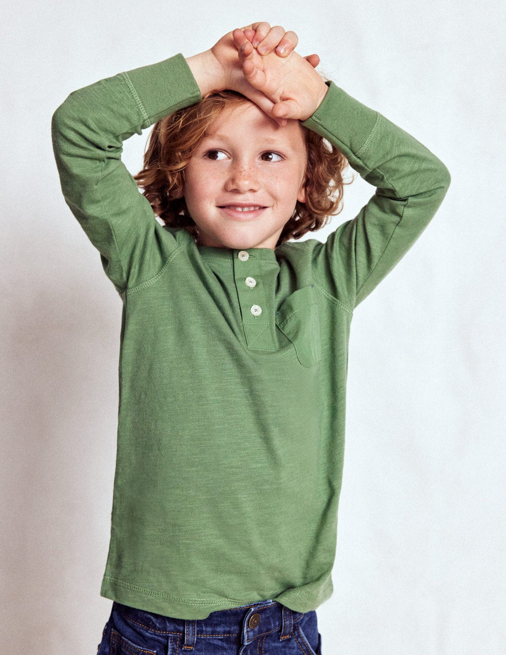Boden Everyday Henley T-shirt - Newt Green