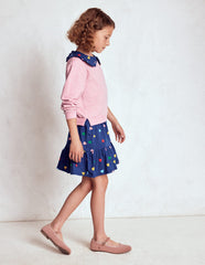 Boden 2 - in - 1 Sweatshirt Dress - Starboard Blue Multi Hearts