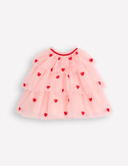 Boden Tulle Heart Cape - Chalk Pink Hearts