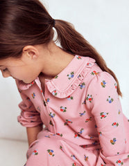 Boden Cosy Jersey Shirt Dress - Vintage Pink Spaced Ditsy