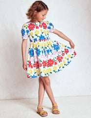 Boden Madeline Woven Dress - Multi Rainbow Flower