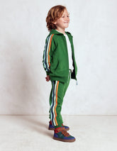 Boden Rainbow Stripe Sweatpants - Pine Green