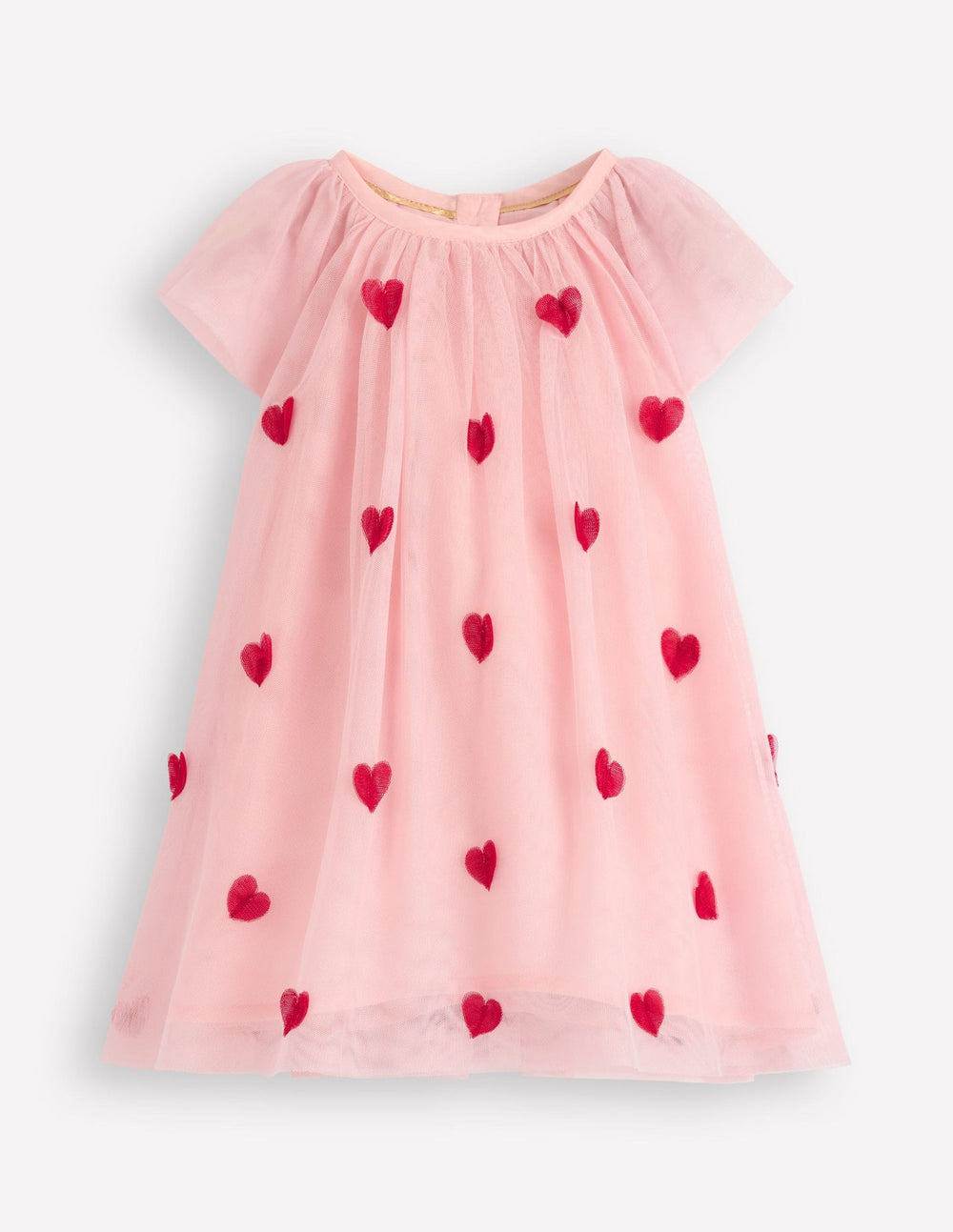 Boden Layered Tulle Dress - Chalk Pink Hearts