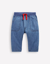 Boden Cosy Lined Pants - Blue Chambray