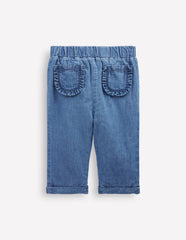 Boden Cosy Lined Pants - Blue Chambray