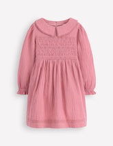 Boden Double Cloth Collared Dress - Pink Heather