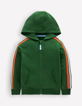 Boden Rainbow Zip - up Hoody - Pine Green