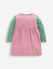 Boden Woven Pinny Dress Set - Pink Apple