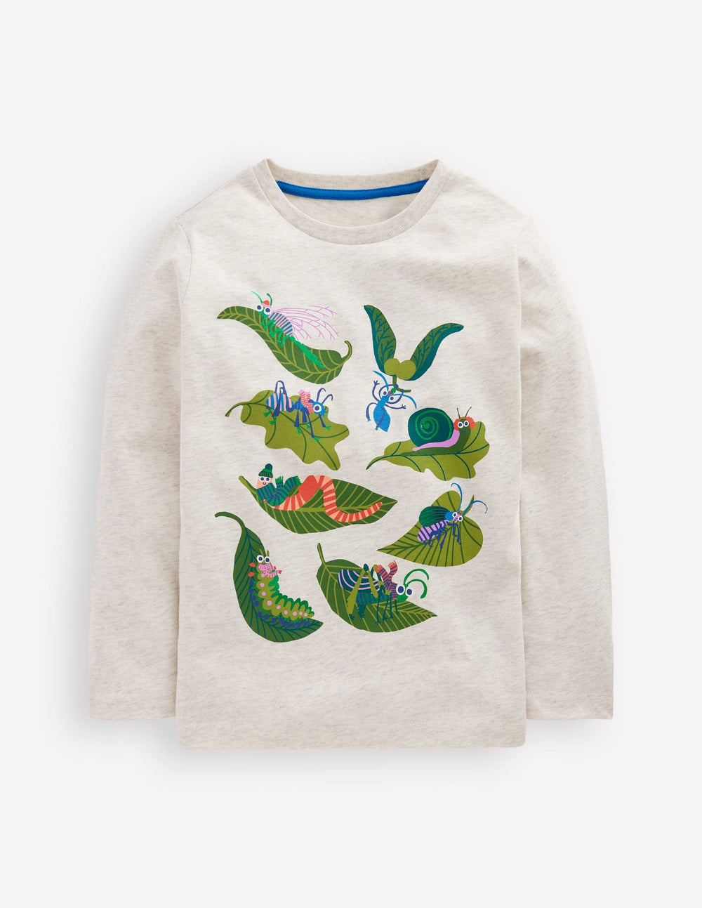 Boden Long Sleeve Printed T-shirt - Oatmeal Bugs