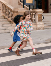 Boden Heart Pocket Fun Jersey Dress - Oatmeal Marl Rainbow Hearts
