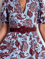 Boden Covered Whipstitch Belt - Oxblood