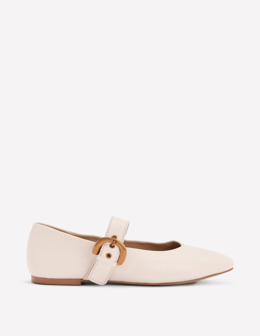 Boden Kylie Flat Buckle Mary Jane - Ecru
