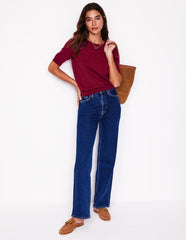 Boden Emilia Cotton Crew T-shirt - Deep Wisteria