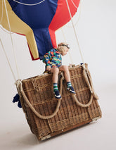 Boden Waterproof Pop Over Jacket - College Navy Multi Dinos