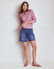 Boden Crochet Mix Stitch Sweater - Formica Pink