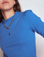 Boden Supersoft Frill Detail Top - Meadow Spring