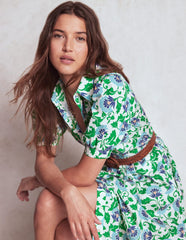 Boden Alexa Maxi Shirt Dress - Rich Emerald, Ornate Vine