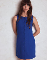 Boden Cotton Texture Shift Dress - Gallery Blue