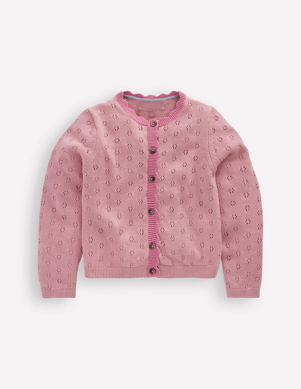 Boden Everyday Scalloped Cardigan - Pink Punch