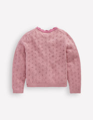 Boden Everyday Scalloped Cardigan - Pink Punch