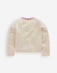 Boden Everyday Scalloped Cardigan - Soft Ivory