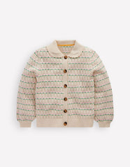 Boden Pointelle Collared Cardigan - Warm Ivory