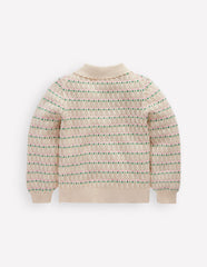 Boden Pointelle Collared Cardigan - Warm Ivory