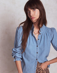 Boden Lorna Denim Top - Light Authentic