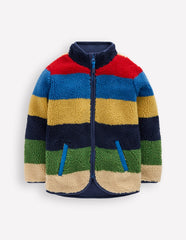 Boden Cosy Borg Jacket - Multi Stripe