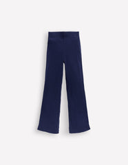 Boden Ribbed Flare Leggings - College Navy